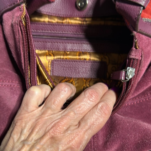 Tignanello Suede Shoulder Bag Purse - Picture 16 of 16